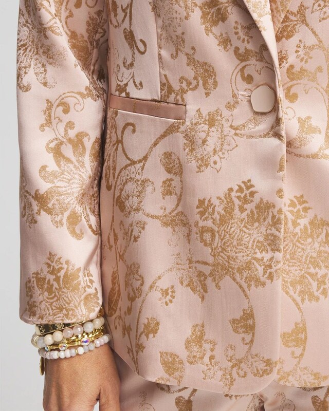 Satin Jacquard Blazer - image 4